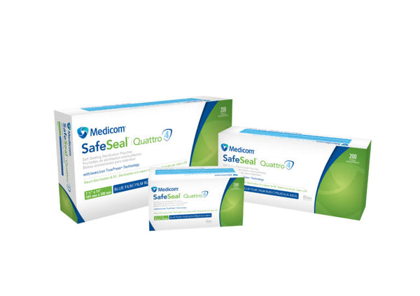 Safe-Seal Quattro Self-Sealing Sterilization Pouches with TruePress Technology - Medicom